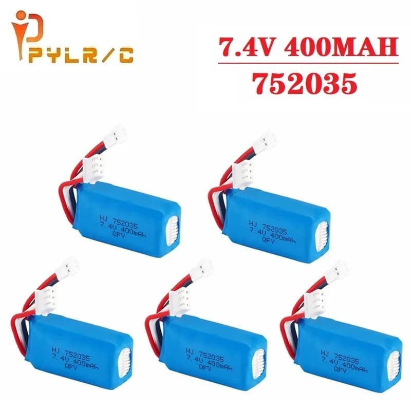 Batterie originale 7.4v pour avion DM007 RC Quadcopter Drone hélicoptère jouet pièces de rechange 2s 7.4V 400MAH batterie Lipo prise XH2.54