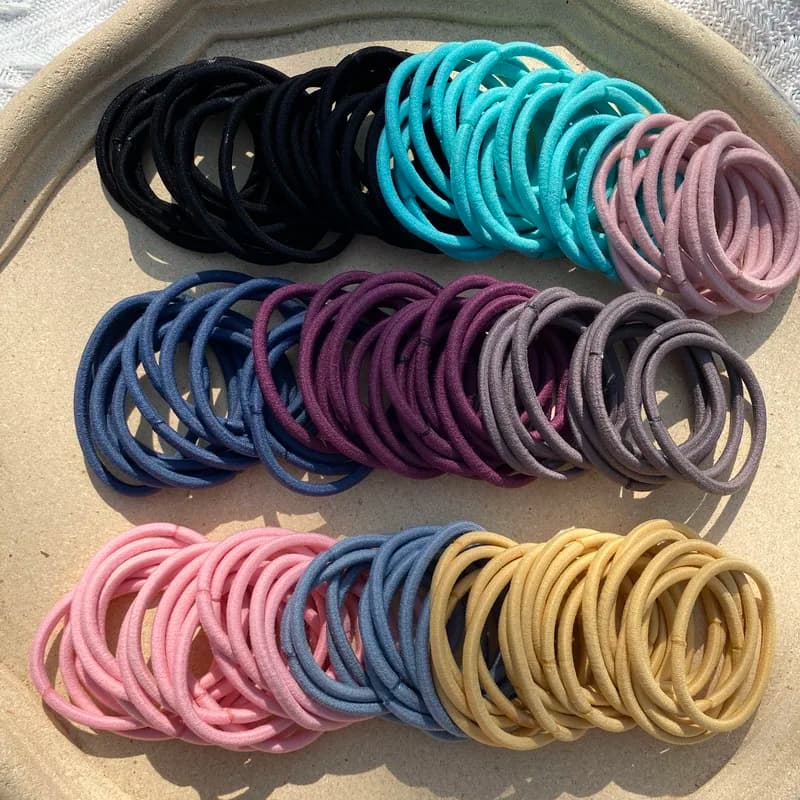 10 pièces/lot femme Bandes elastique cheveux 4mm d'épaisseur Nylon élastiques cheveu elastique cheveux fille noir chouchou elastic cheveux accesoire cheveux enfant