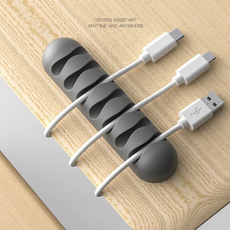 Support de câble intelligent en Silicone, enrouleur de câble Flexible, Clip de gestion de cordon, organisateur de fil pour casque USB, câble réseau pour écouteurs