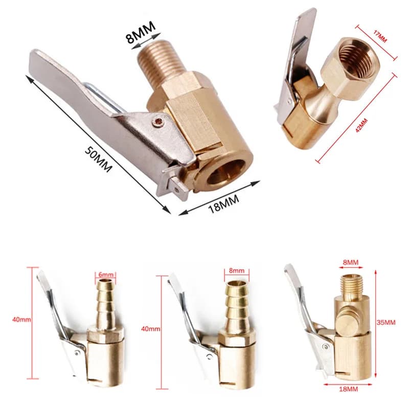 Adaptateur de buse de filetage de pompe à air de voiture, mandrin d'air, gonfleur de pompe, pince de assujet, connecteur de pince, 8mm