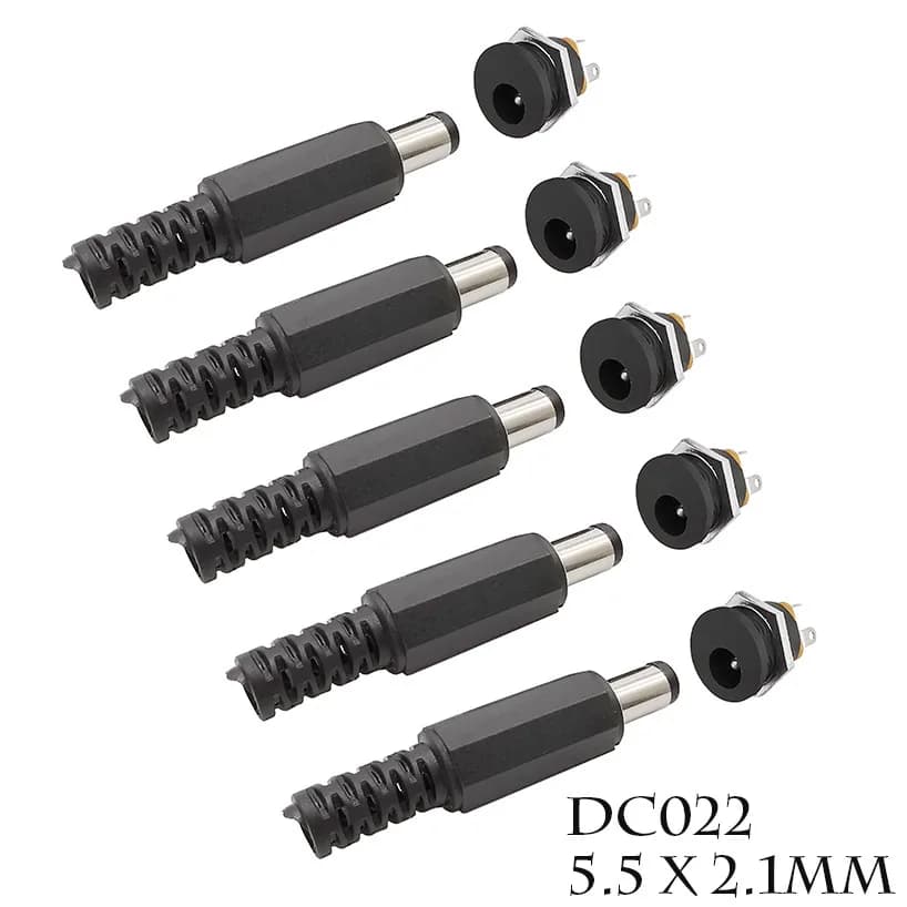 Prise de courant DC022, 5.5x2.1mm, 12V, 3A DC, fiches mâles en plastique, prise femelle, montage sur panneau, connecteur 5.5x2.1m, 10 pièces (5 paires)