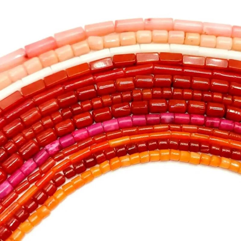 Perles de corail rouge en pierre naturelle, géométrie irrégulière, rondes et carrées, perles d'espacement pour la fabrication de bijoux, Bracelet et collier à faire soi-même
