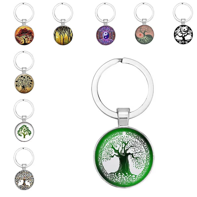 Porte-clés Arbre de Vie Vintage Fait Main, Bijou Arbre de Vie, Cadeau de Fête