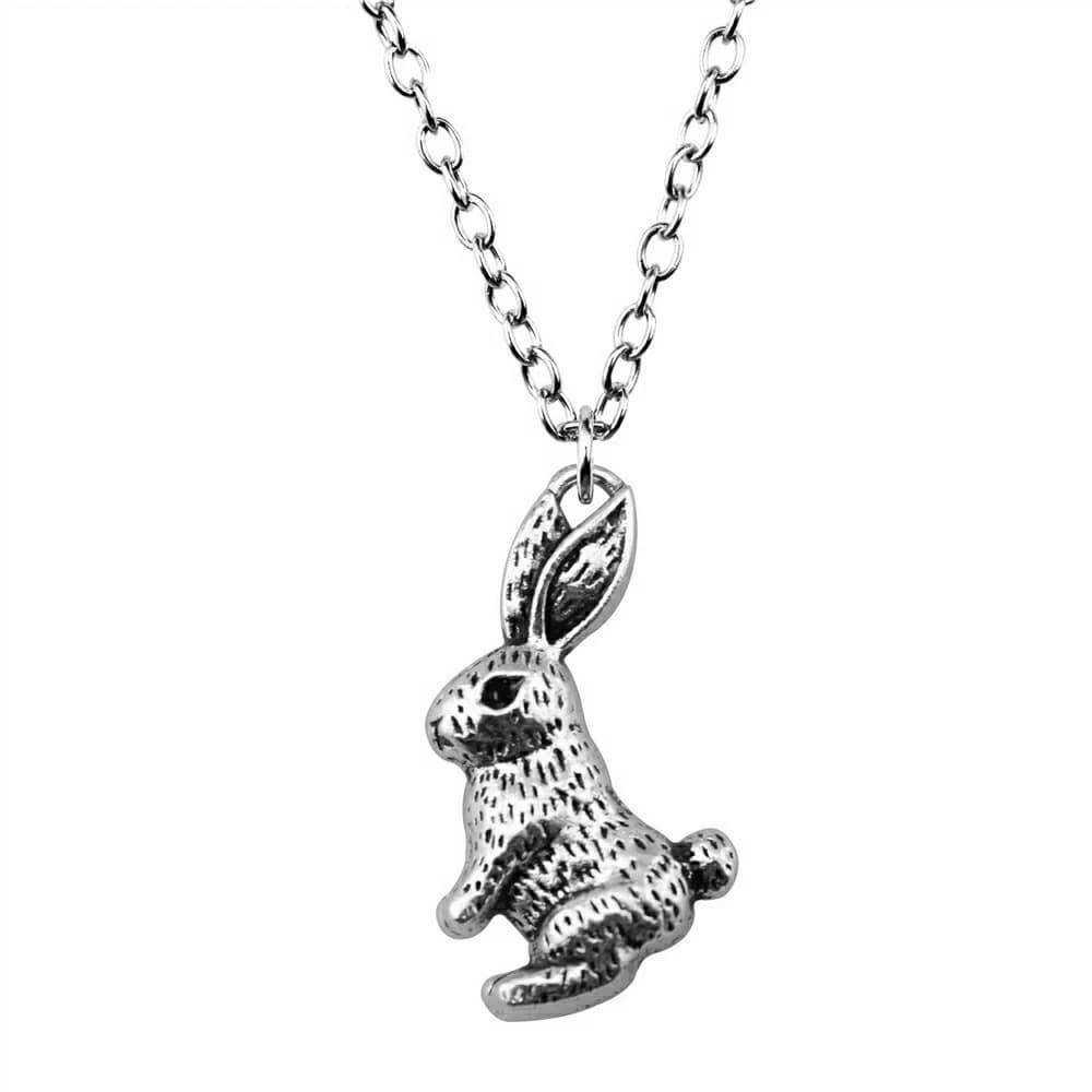 Pendentif en forme de lapin pour femmes, 2 couleurs, 29x19mm, bijoux pour filles, cadeau à la mode