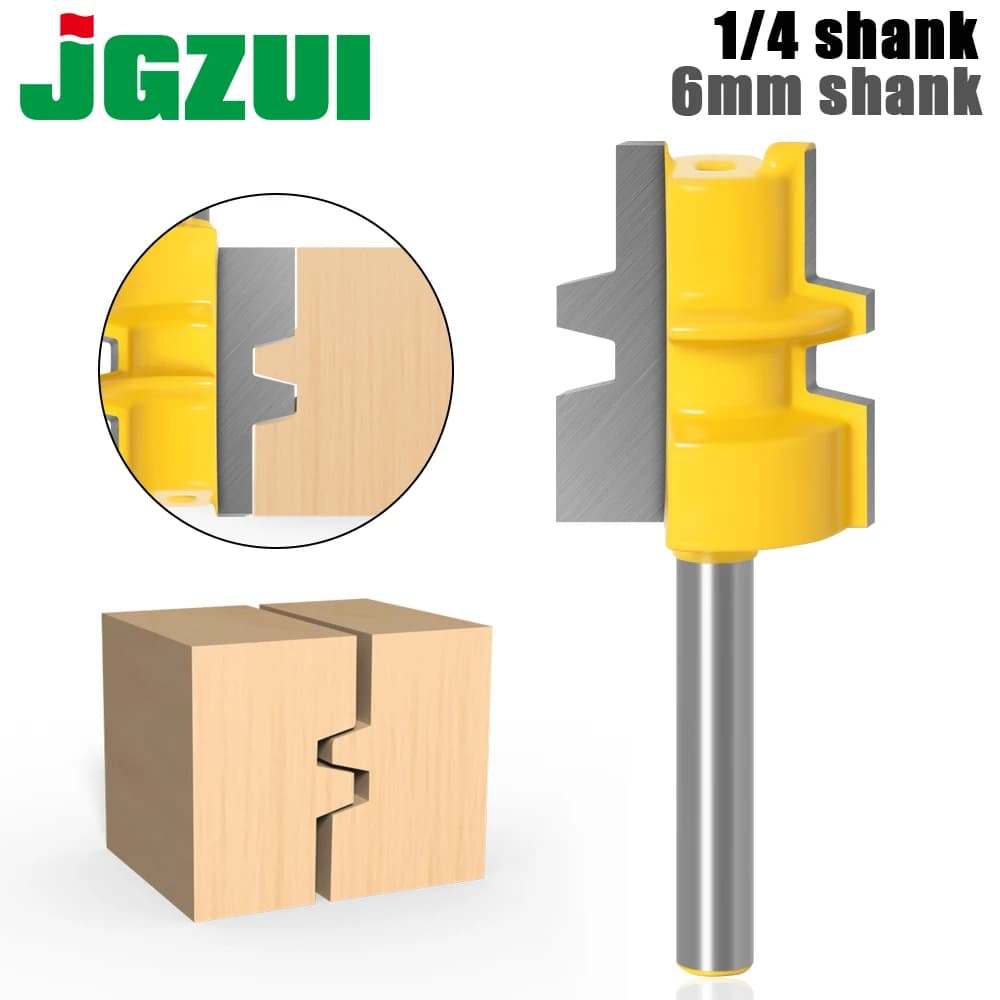 Fraise à joint de colle - Réversible moyenne - Tige de 1/4 po - Fraise à tenon pour outils de menuiserie