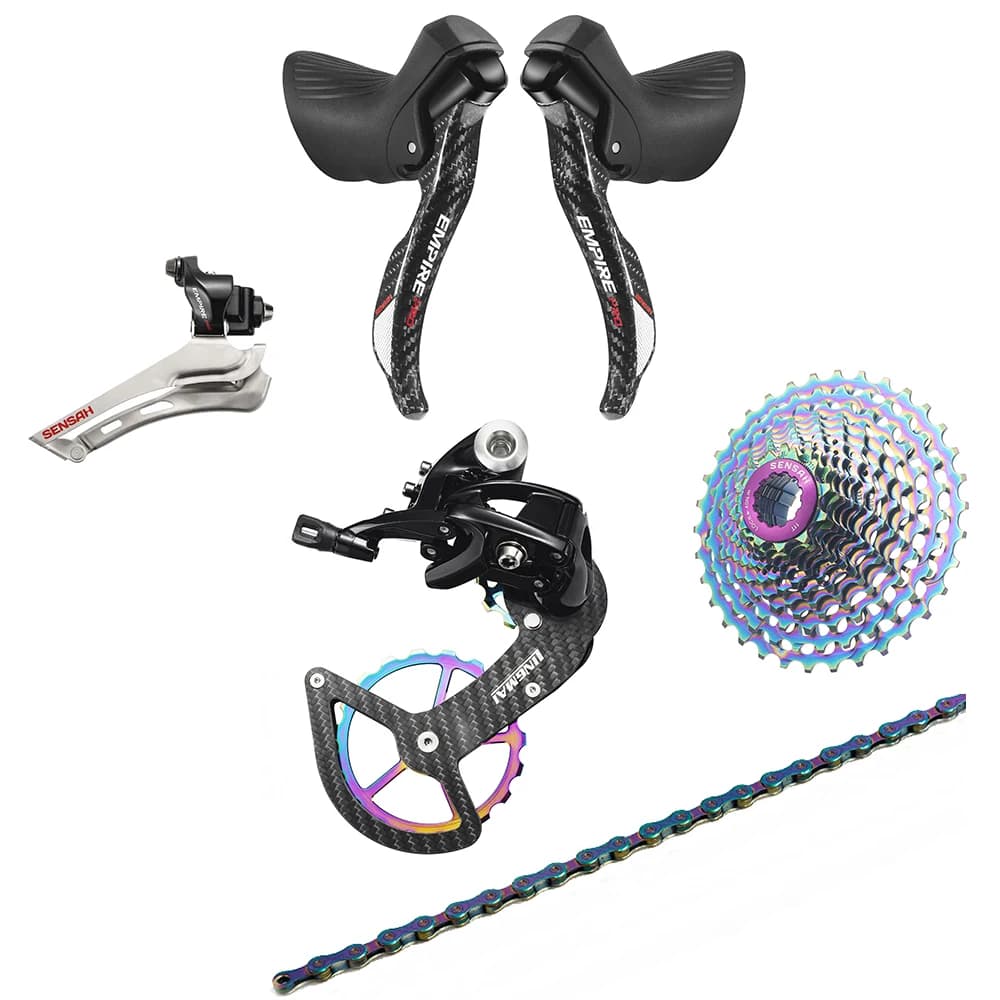 SENSAH EMPIRE PRO 6 Kits en Fiber de carbone 2x11/2x12 vitesses 22S 24s ensemble de route R/L levier de vitesses + R/F dérailleurs + Cassette/chaînes