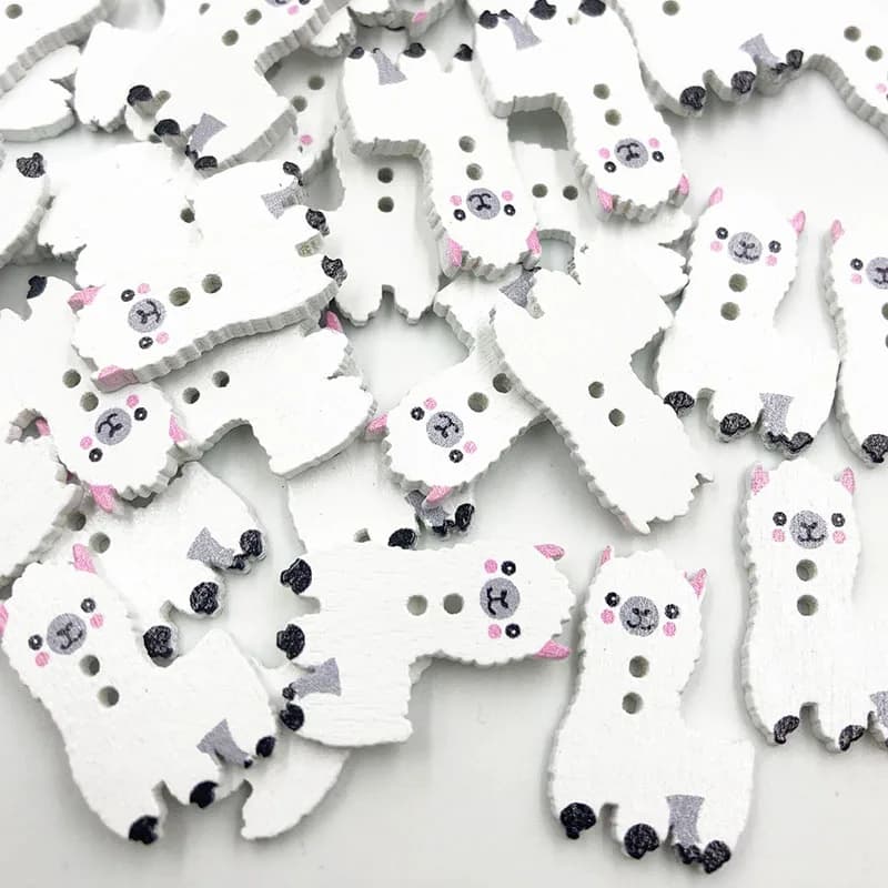 Lèvent en bois mélangés pour scrapbooking, artisanat de mouton, appliques de couture, 25mm, WB772, 50 pièces, 100 pièces
