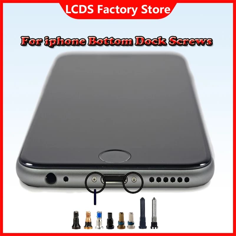 Vis de couverture arrière pour iPhone 5 5s 6 6s 7 8 Plus X, connecteur de quai inférieur, vis Pentalobe cinq étoiles, 4 pièces/lot