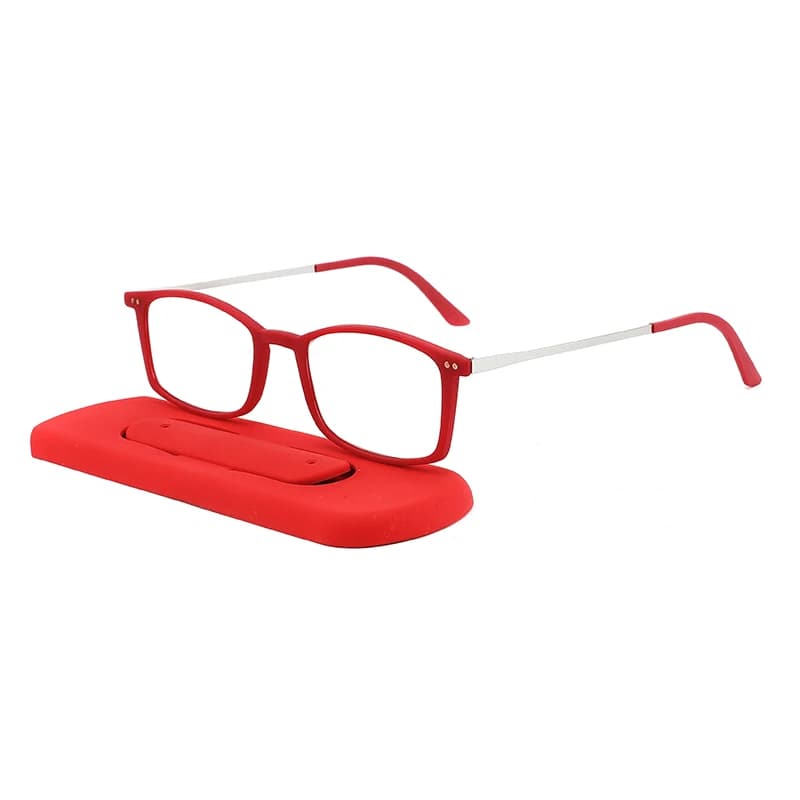 Kgland DEK-Lunettes de lecture anti-lumière bleue pour hommes, carrées, portables, avec étui, pour presbytie
