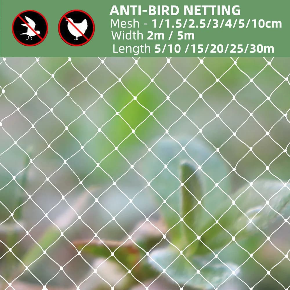 Filet anti-oiseaux Extra résistant, maille de jardin en Nylon pour culture de fruits, plantes, arbre, couvertures de Protection réutilisables contre les oiseaux et les cerfs