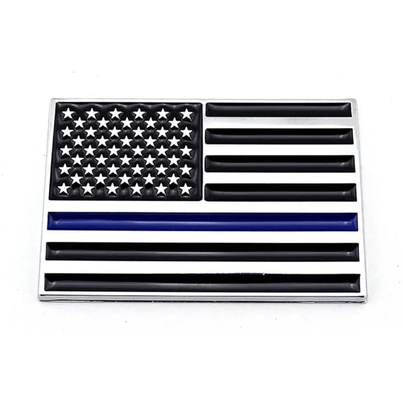 Autocollant 3D ligne bleue ligne rouge drapeau américain pompiers de police emblème logo autocollant pour voiture camion auto vélo