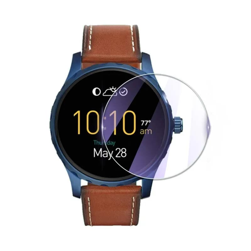 Film de protection d'écran HD pour montre intelligente Fossil Q Wander, contrôle correspondant, clair, anti lumière violette, verre 2.5D 9H Guatemala, garde