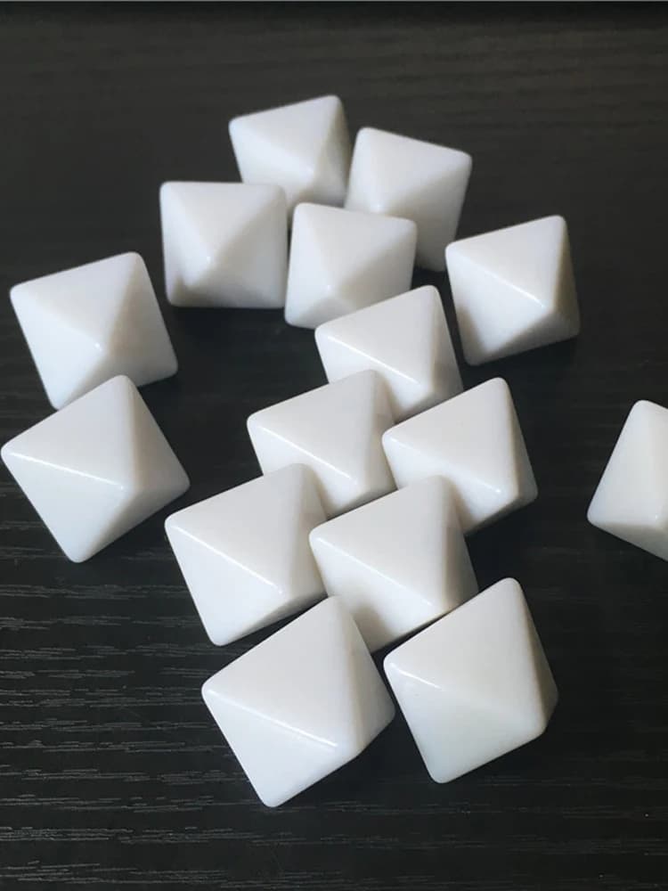 Dés blancs vierges D8, longueur latérale 18mm, 10/20/50 pièces, dés à 8 faces pour jeux de société, accessoires de jeu DTY