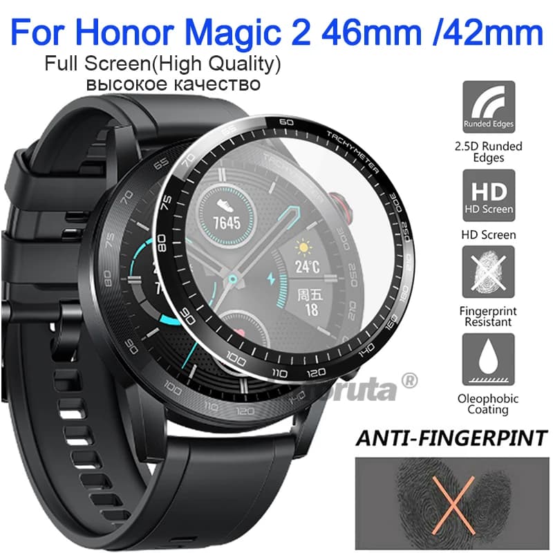 Film de protection d'écran pour Huawei Honor Watch Magic 2, 46mm 42mm, incurvé 3D GS3 ES, housse de protection complète, verre trempé souple