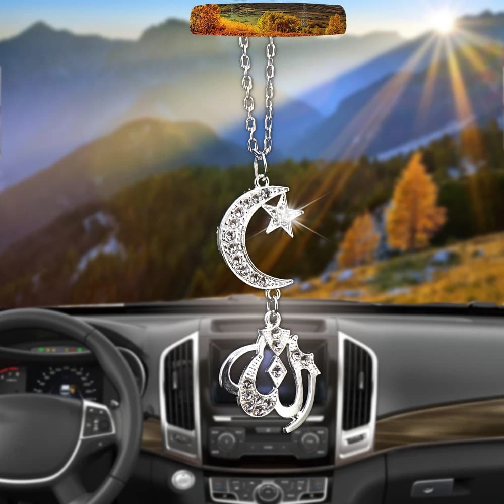 Pendentif de voiture suspendu, nouveau Allah musulman islamique, décoration de rétroviseur intérieur de voiture, garniture pendante, accessoires de voiture