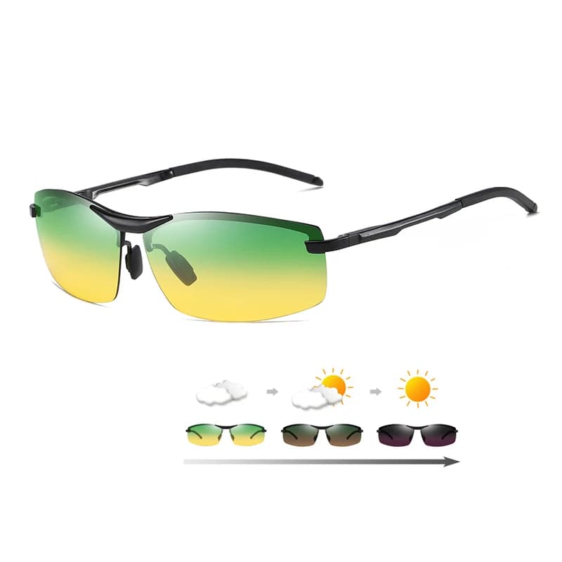 Lunettes de soleil photochromiques de luxe 2026 pour homme – Vision jour/nuit, polarisées, pour la conduite, protection solaire intelligente
