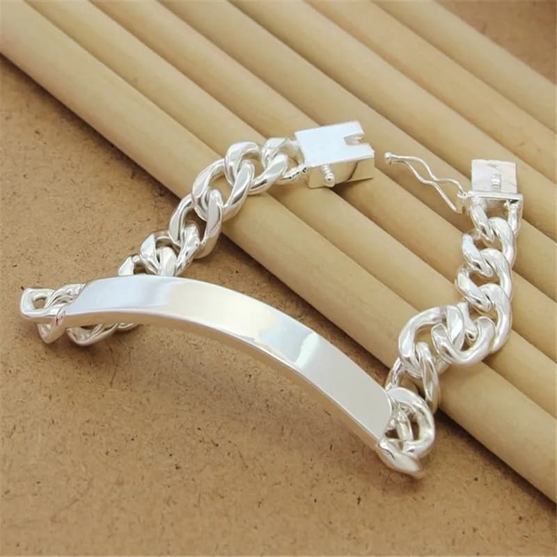 Bracelet Hip Hop en argent Sterling 925 pour hommes, 10MM, peau de vache latérale, perle, cadeau au trésor à la mode