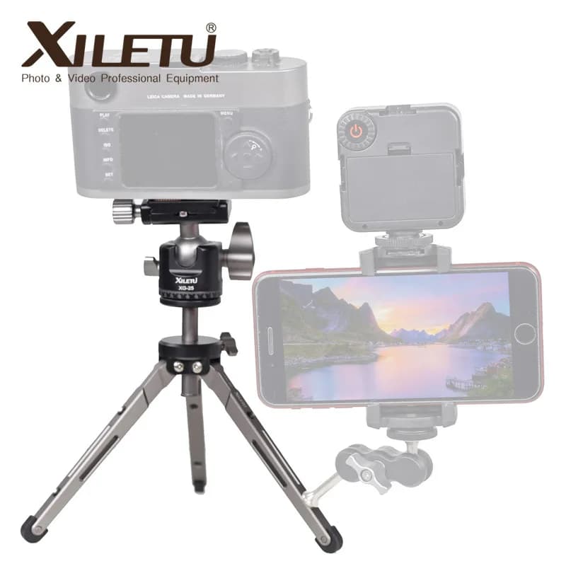 XILETU XTS20 XG-25 brittop Trépied De Voyage Stand observateur Portable Mini Trépied pour Téléphones Intelligents Gopro Appareils Photo Sans Miroir DSLR