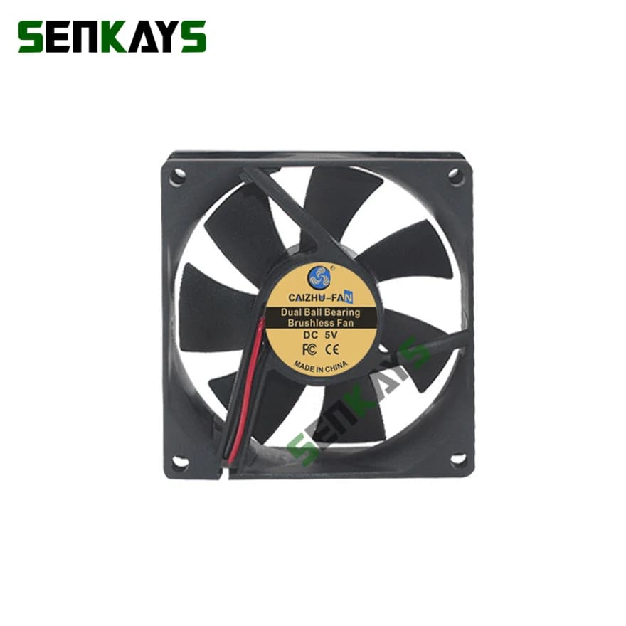 Ventilateur à double roulement à billes DC 8020 5V 12V 24V 80x80x20MM, boîtier CPU, ventilateur de réfrigérateur, ventilateur compresseur avec 2 broches