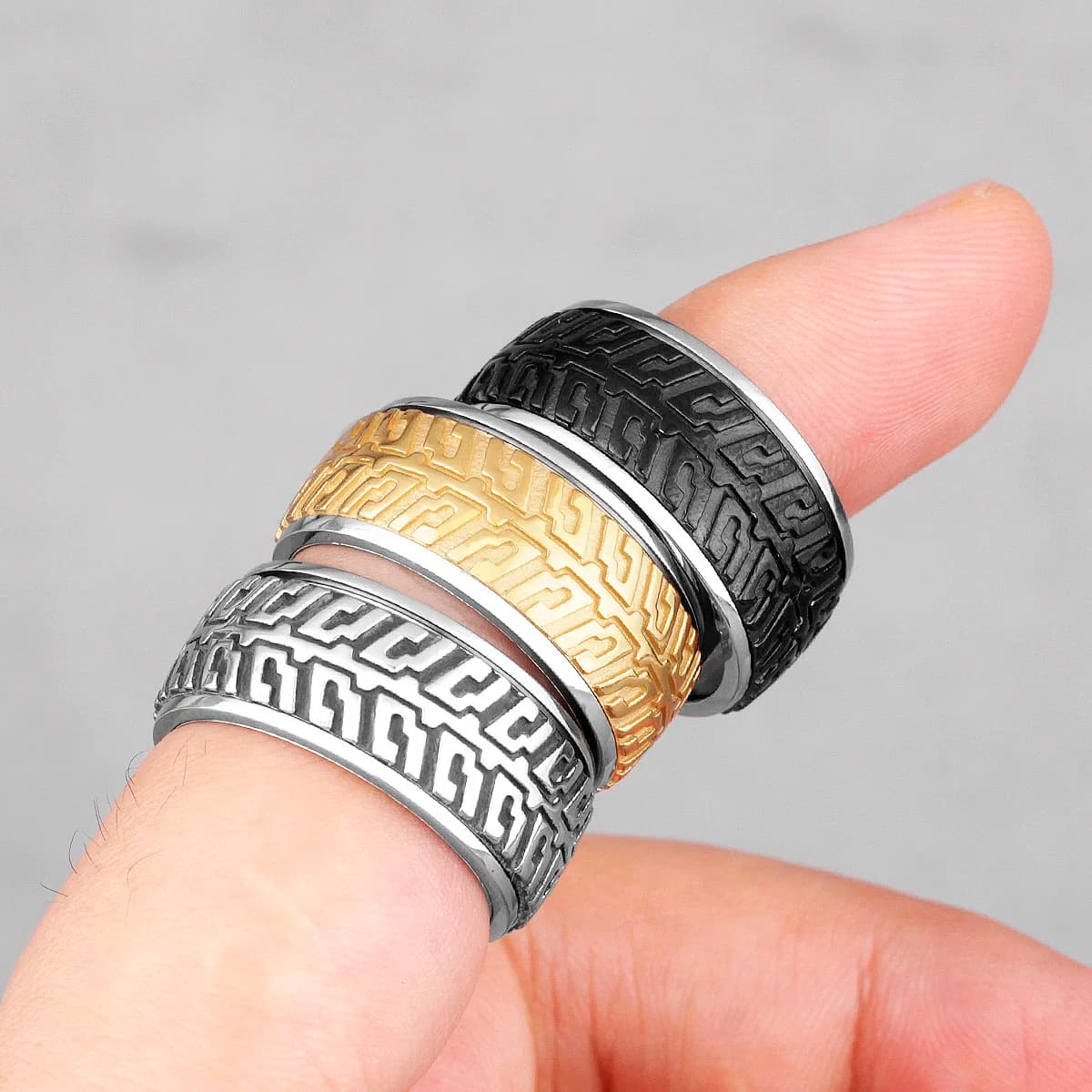 Bagues pour hommes en acier inoxydable, pneu rotatif, tendance, Simple, Hip Hop, Cool pour homme, petit ami, motard, bijoux, cadeau créatif, vente en gros