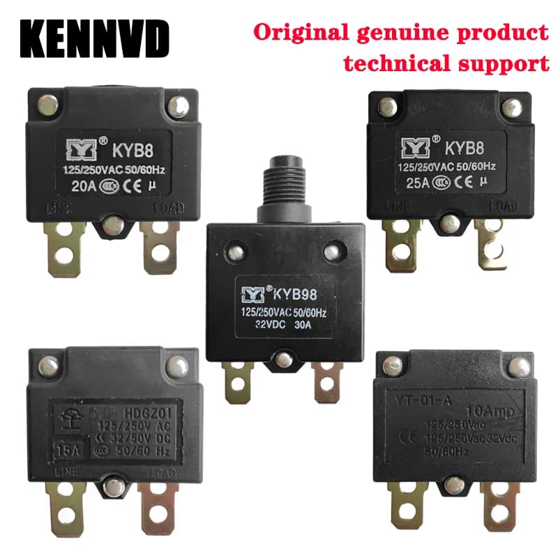 7A 10A 15A 20A 25A 30A enfants électrique monter sur voiture réinitialisation automatique fusible disjoncteur thermique protecteur de surcharge de courant
