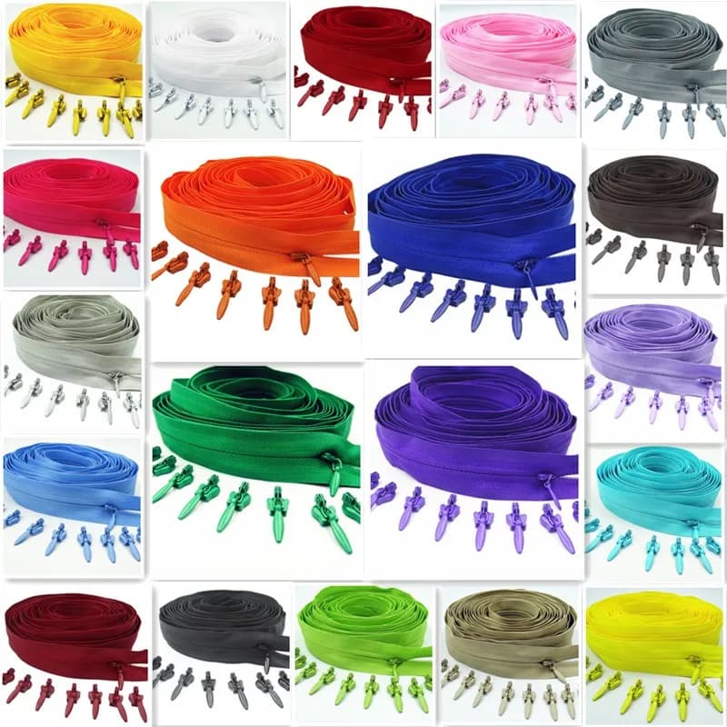 Fermeture Éclair Invisible en Nylon, 20 Mètres de Long, 30 Curseurs à Verrouillage existent, Utilisé pour Vêtements, Sacs à Main