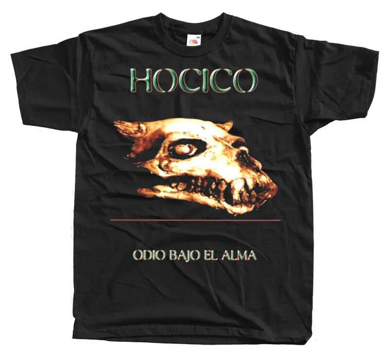 T-shirt homme noir L imprimé, HOCICO ODIO BAJO EL ALMA DTG