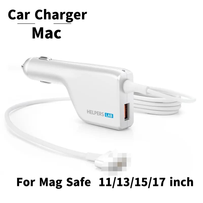 Helpers lab Chargeur de Voiture pour Macbook 45W 60W 85W Mag safe L T Retina