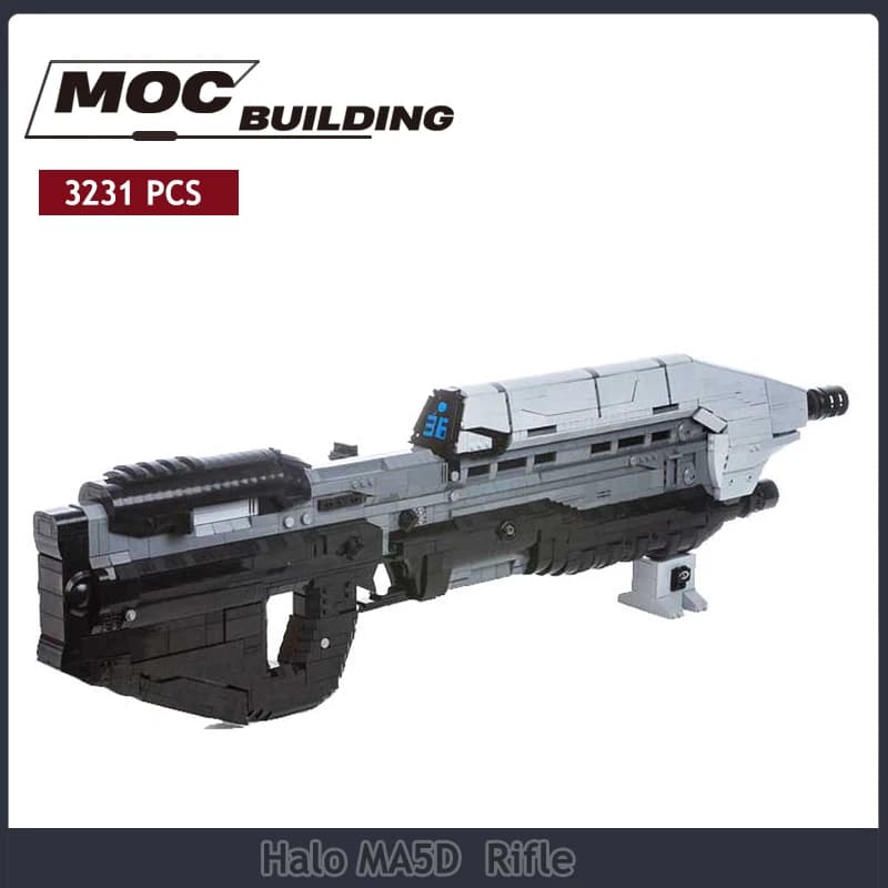 MOC-Briques de la série militaire Intersto.org, fusil MA5D, nuit de construction, ensemble d'assemblage de bricolage, modèle technologique, jouets cadeaux