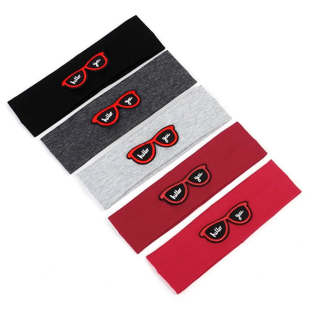 Bandeau de Sauna en Coton à Motif de Lunettes de Dessin Animé pour Bébé Fille et Garçon, Accessoire de Cheveux Décontracté pour Enfant