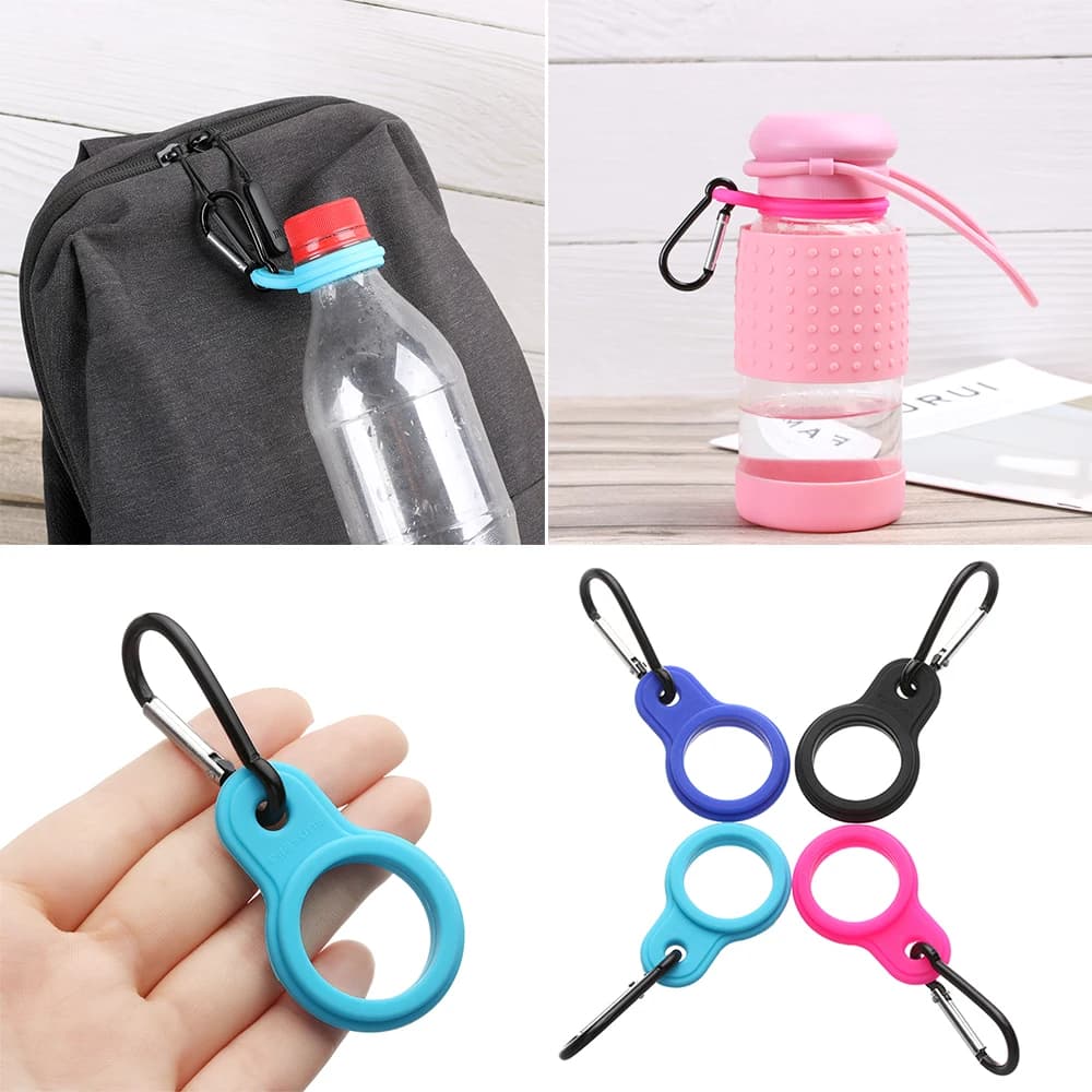 Sac de sport bouilloire avec boucle, mousqueton de plein air, porte-bouteille d'eau, Camping randonnée, crochet en aluminium et caoutchouc de haute qualité, accessoires
