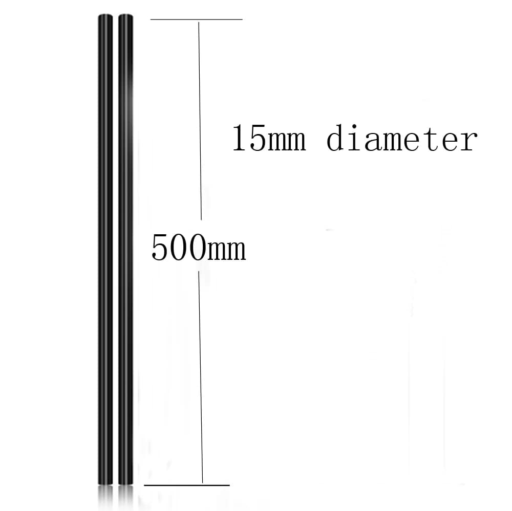 Système de Support de Rail de 15mm en alliage d'aluminium noir, tige de 15mm-50cm pour tige (paquet de deux)