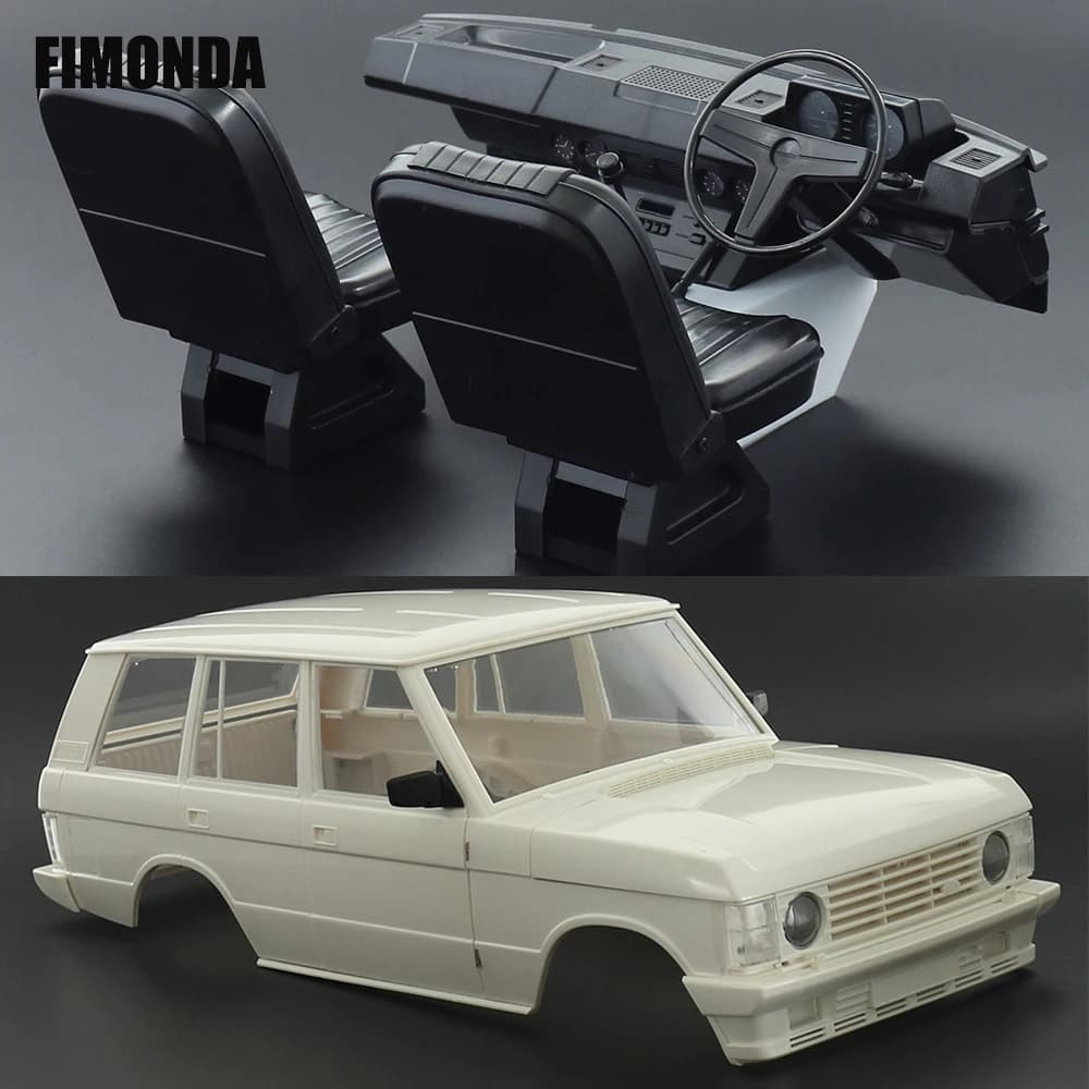 Ensemble de corps dur ABS, empattement de 313mm, siège de bureau pour instruments, intérieur pour chenille axiale 1/10 RC SCX10 TRX4 Range Rover 1970