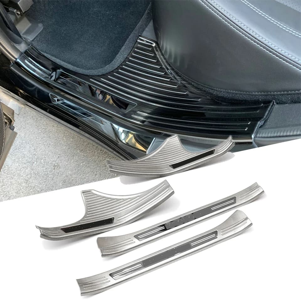 Couvercle de plaque de seuil de porte de pédale intégrée pour Subaru Forester SK 2019, 4 pièces, pièces de seuil en acier inoxydable, accessoires de voiture