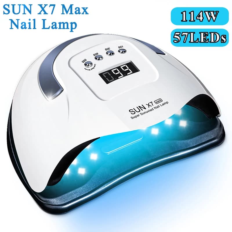 114W 57LED s SUN X7 MAX UV LED lampe à ongles pour manucure sèche-ongles pour le durcissement UV Gel vernis à ongles avec capteur de mouvement outil de Salon de manucure