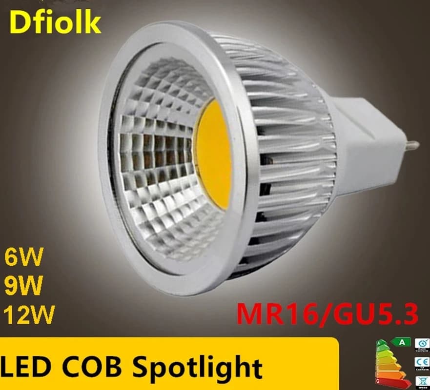 1X Lampada Led haute puissance MR16 Cob 6 W 9 W 12 W Led Cob projecteur blanc froid MR16 GU 5.3 GU10 12 V/110 V/ 220 V lampe