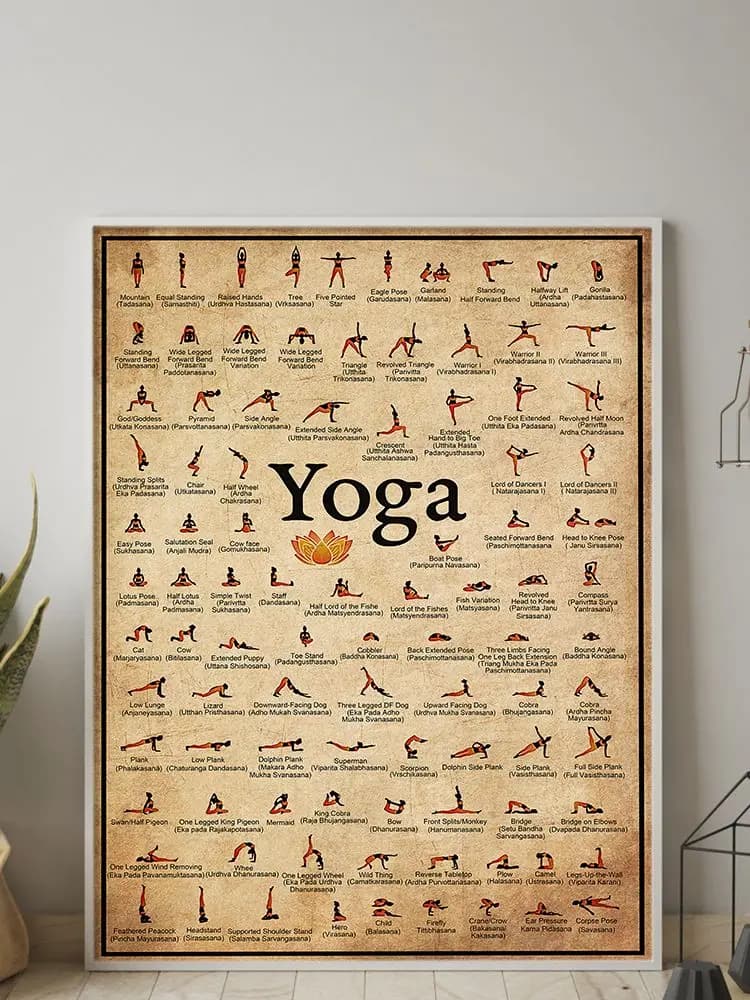 Affiche murale de Yoga Ashtanga, exercice à domicile, tableau de Pose de santé, peinture sur toile imprimée, décoration murale de salon