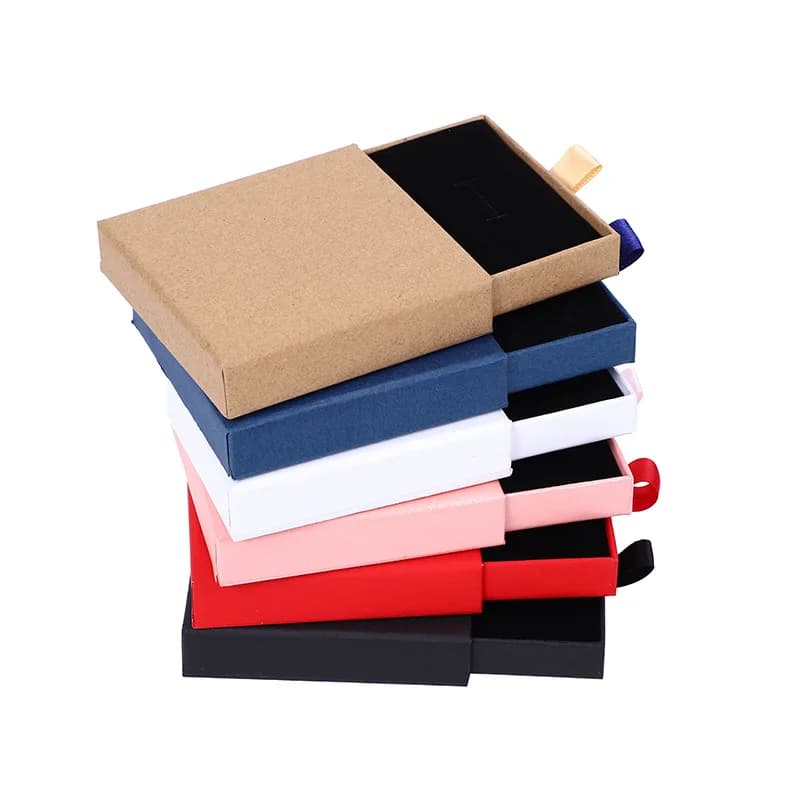 Tiroir en papier Kraft fin, emballage de bijoux, carte de vœux, collier, Bracelet, coffret cadeau, boîtes, nouvel arrivage, livraison directe, 10 pièces