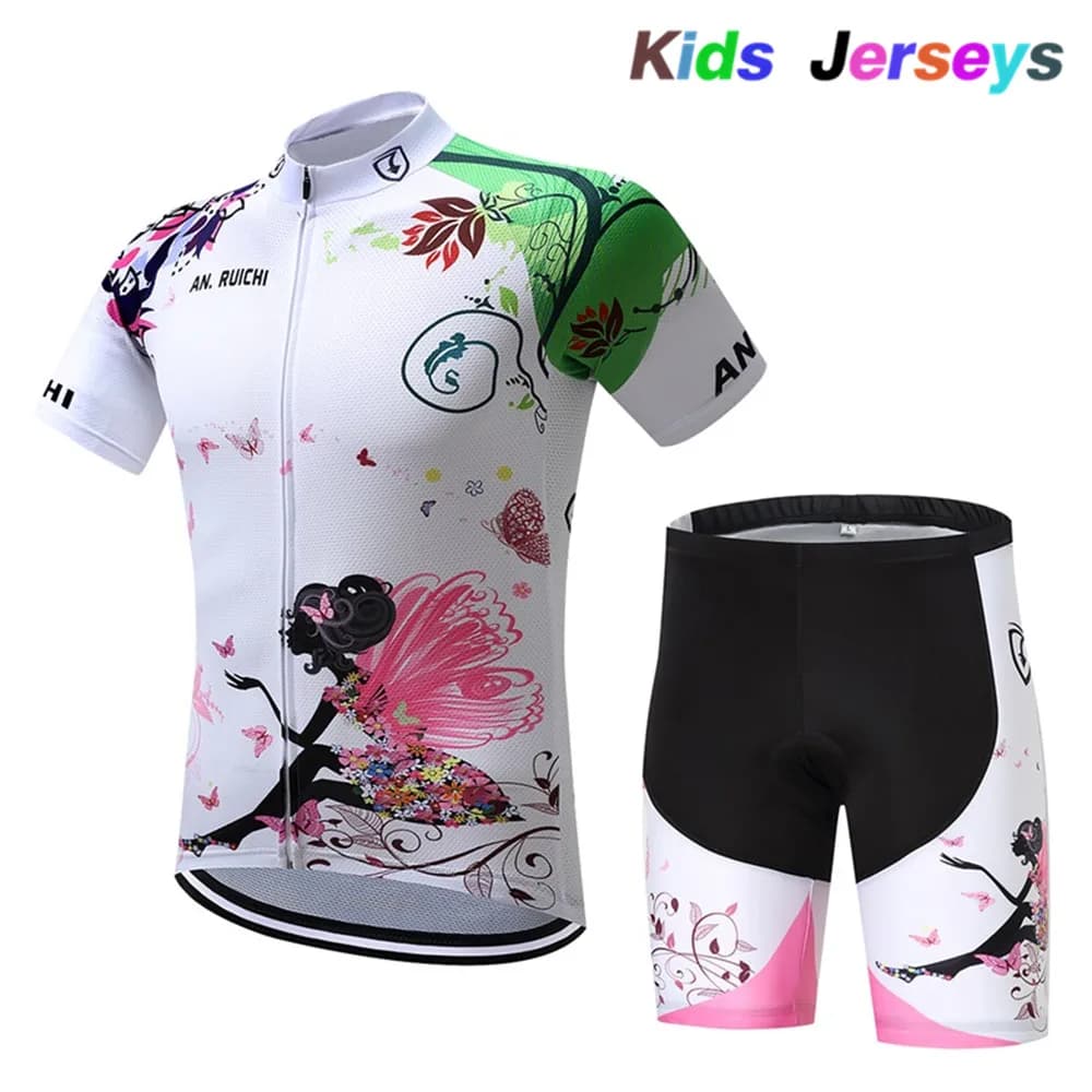Ensemble de maillot de cyclisme pour filles 2026, Ropa Ciclismo, kit de cyclisme pour enfants, été, respirant, maillot de vélo à motif de dessin animé, vêtements pour enfants