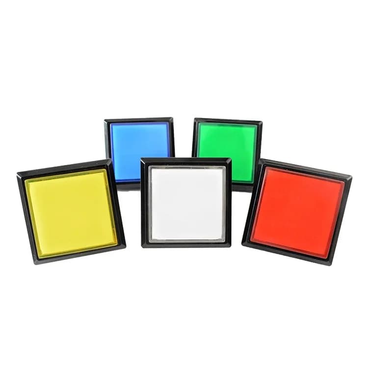 51*51mm bouton poussoir carré 12V lumière LED éclairée micro-interrupteur pour Arcade tambour jeu distributeur automatique dispositif de réponse pièces de bricolage