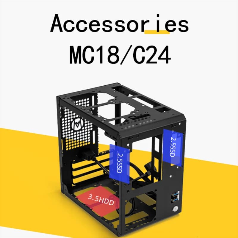 Accessoires du C24, non inclus dans le boîtier d'ordinateur, panneau latéral/moignonneau/support en métal