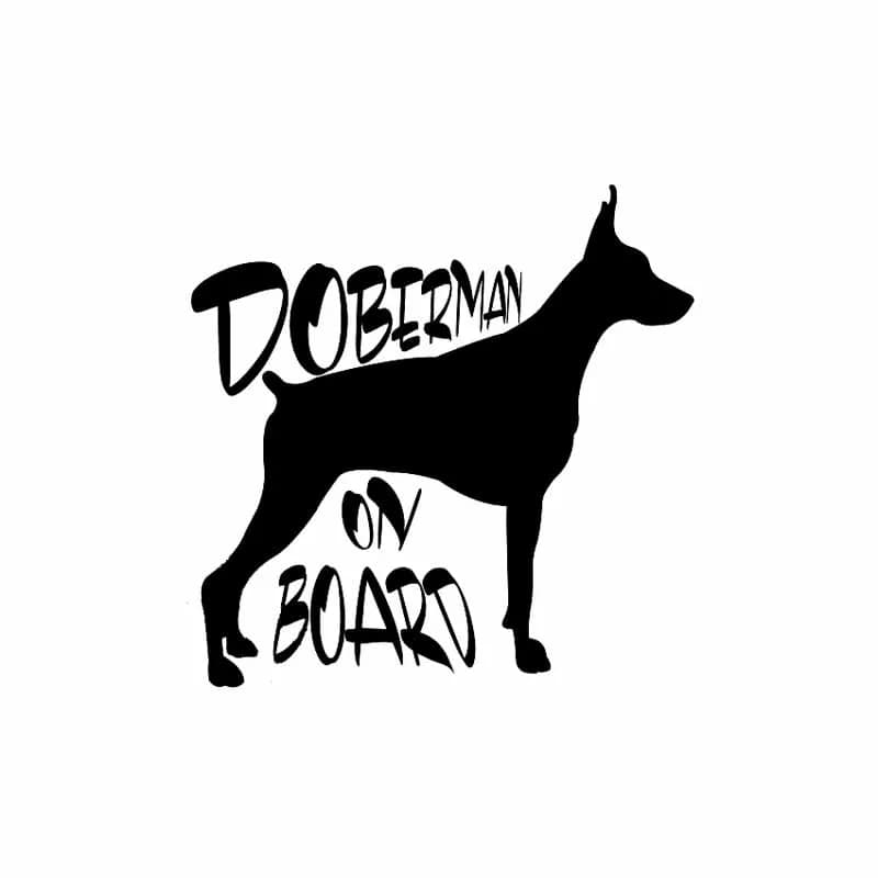 Autocollant de voiture Doberman, autocollant de personnalité, imperméable, écran solaire réfléchissant, accessoires extérieurs, en vinyle, 15cm x 14cm