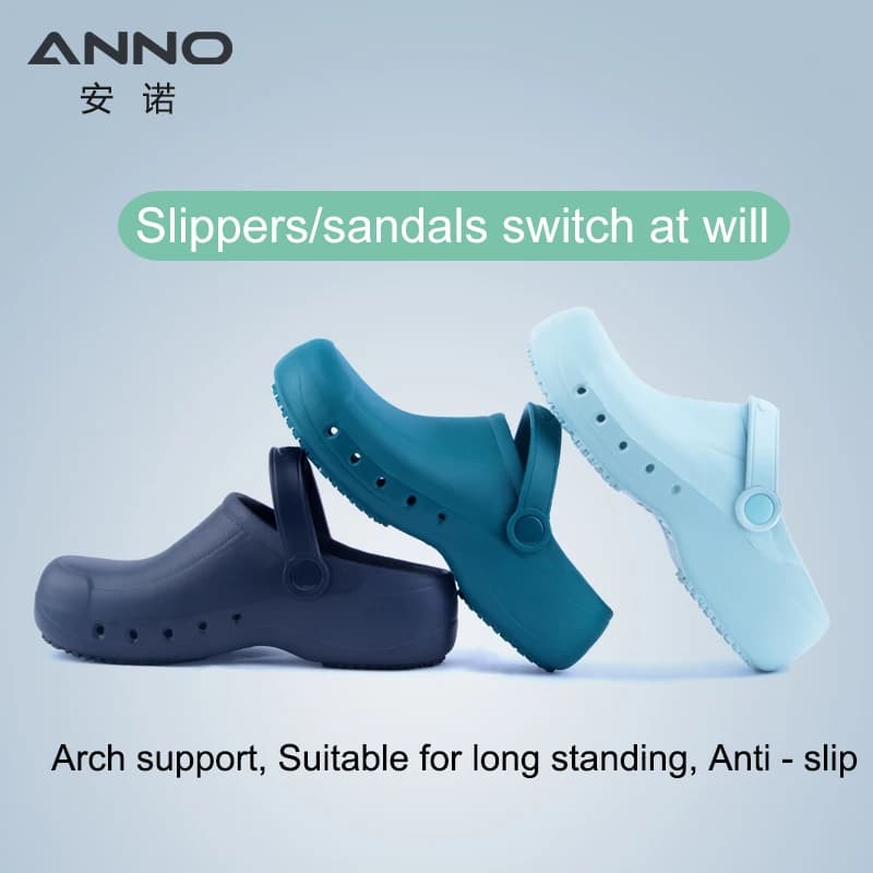 Chaussures souples pour médecins et infirmières, sabots antidérapants EVA avec sangle, pantoufles médicales pour salle d'opération, travail de Chef, rabat plat pour une longue durée