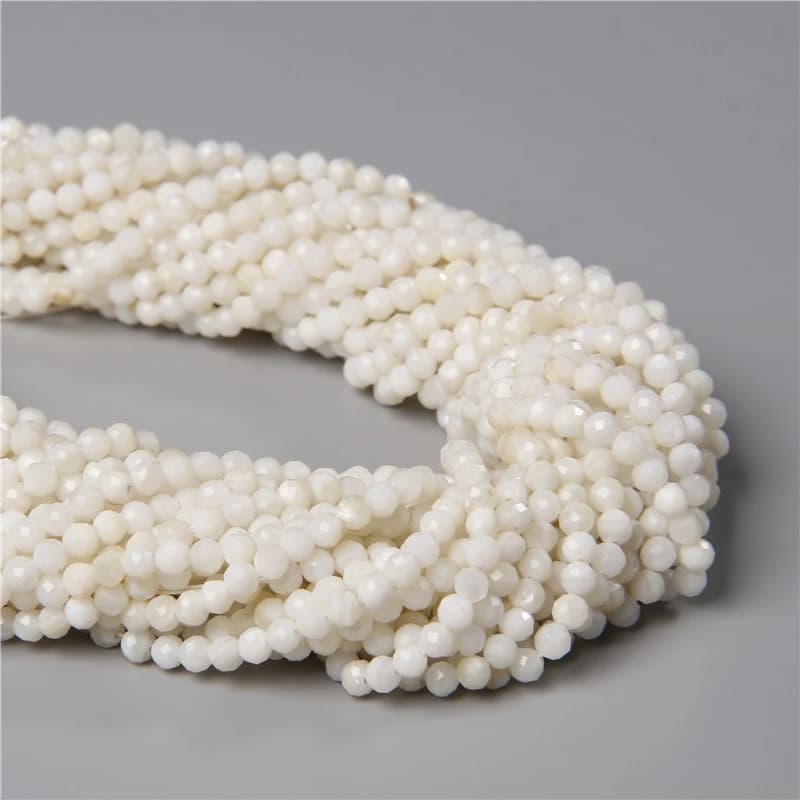 15 "2 3 4mm coquille naturelle Micro perle à facettes en gros petite perle de coquille de nacre perles Flash brillantes pour la fabrication de bijoux