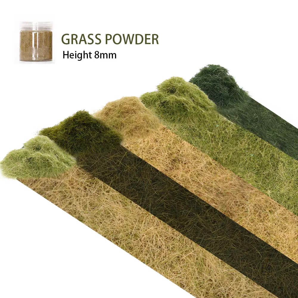 Poudre de pelouse en Nylon Miniature pour gazon statique, 8MM, pour bâtiment HO N, modèle de scène de paysage, aménagement ferroviaire, 30g