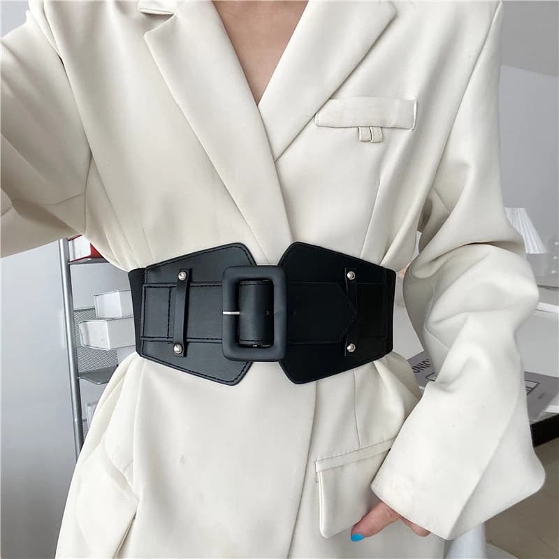 Large élastique Corset ceinture dames robe costume Stretch Cummerbunds grande taille ceintures pour femmes haute qualité grande ceinture blanc
