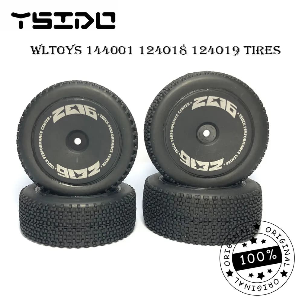 Pneus avant et arrière d'origine Wltoys XK, 12 hexagones, 144001, 144010, 124018, 124019, 124017, 124016, 1/12, 1/14, 1/16 RC, Tryes de voiture tout-terrain