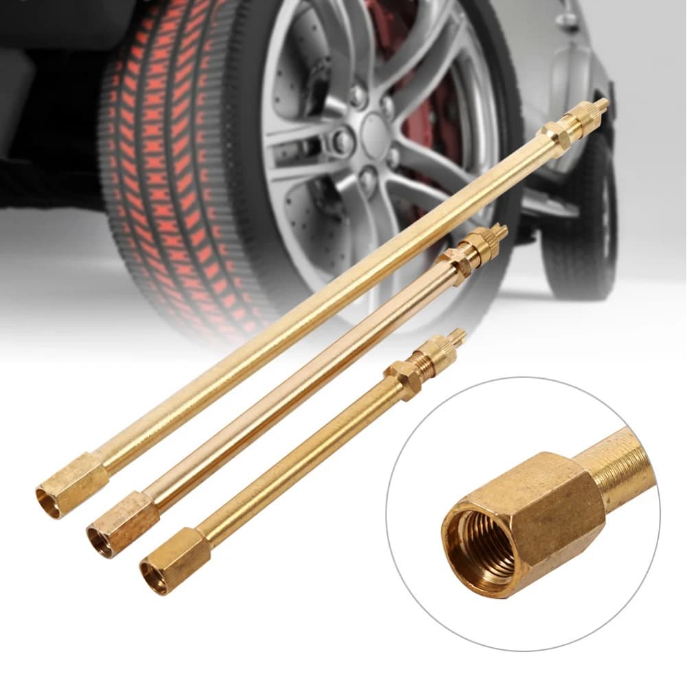 Adaptateur d'extension de valve de pneu automatique en laiton, alésage droit d'extension de tige de pneu d'air pour moto, vélo, tondeuse et scooter
