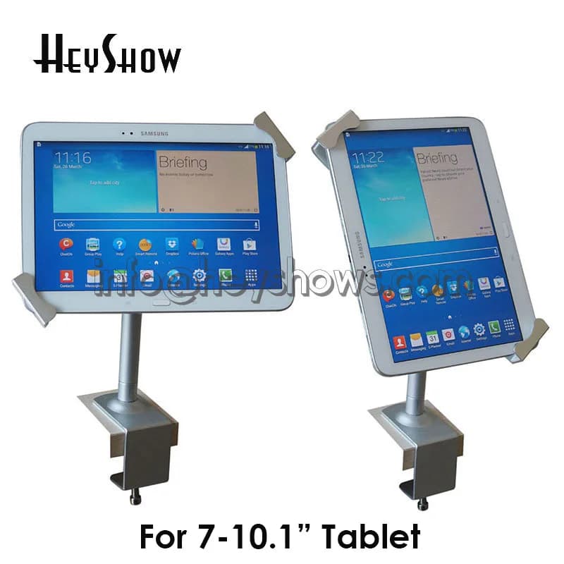 Support de sécurité réglable pour iPad, support d'affichage de tablette en métal, rotation à 360 degrés, boîtier de verrouillage de tablette avec clés pour 7-10.1"