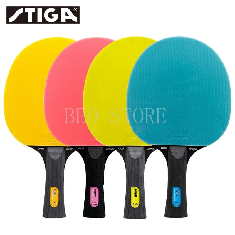STIGA – raquette de Tennis de Table professionnelle en caoutchouc, boutons colorés purs, originales, batte de pagaie de Ping-Pong